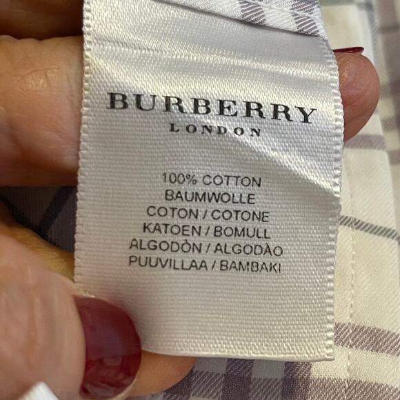 Burberry Men's Dress Button Down Plaid Shirt Size Large Made in USA - Picture 5 of 11